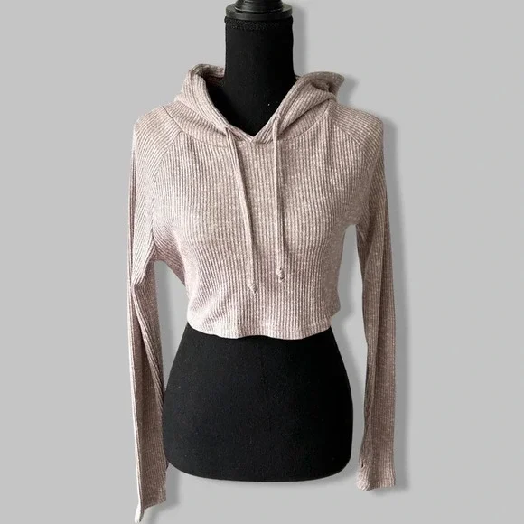 Gymshark Slounge Taupe  Cropped Hoodie - Picture 2 of 15